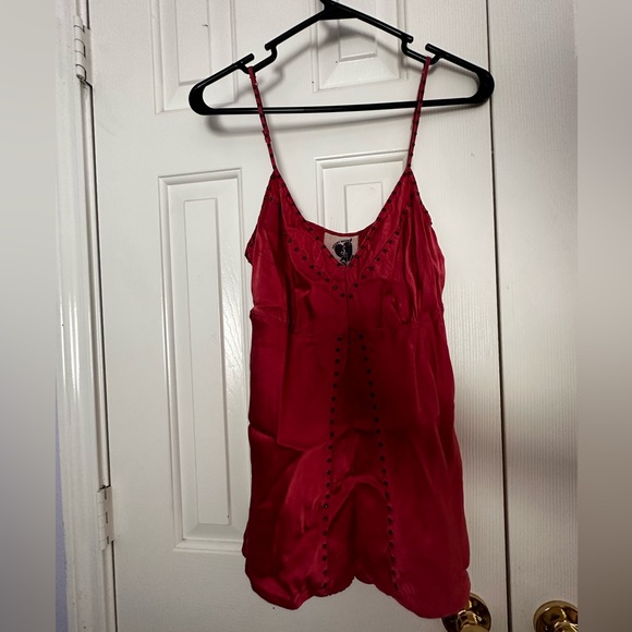 Sugardaddy 100% Silk studded spaghetti strap cami. Dusty Rose color. Size S-M. - Picture 7 of 7